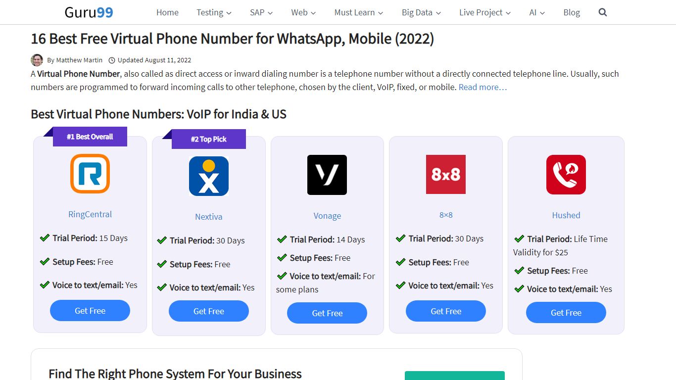 16 Best Free Virtual Phone Number for WhatsApp, Mobile (2022) - Guru99